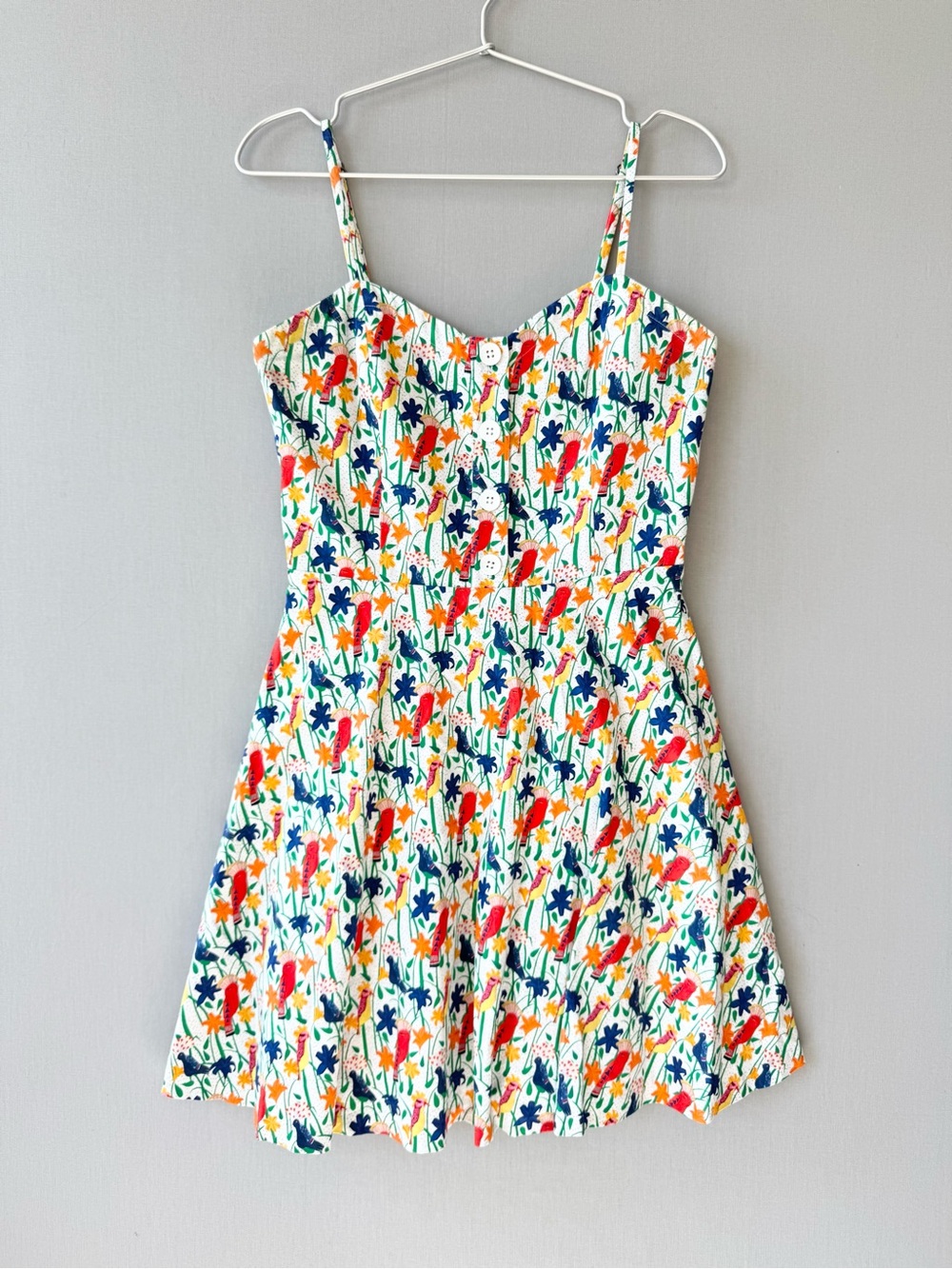Alice + Olivia Nella Mini Dress in a Tropical Bird Print - Size 6